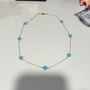 Enewton choker simplicity chain gold - signature cross turquoise